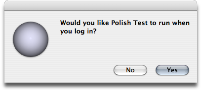 Polish's login item dialog